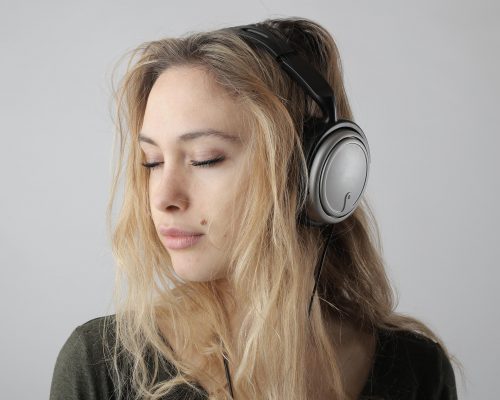 RezlCare Woman Eyes Shut Left Headphones